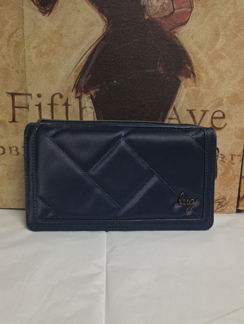 Lug Navy Quilted Zip Wallet - Lug